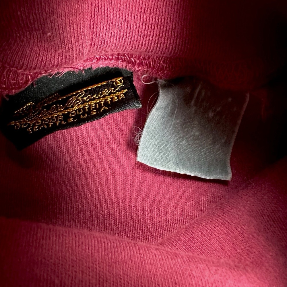 Vintage Eddie Bauer Men's Mock Turtleneck Pullover Shirt Size‎ L Pink Red Cotton - Picture 7 of 12